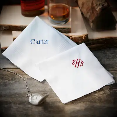 Personalized pocket square groomsman gift