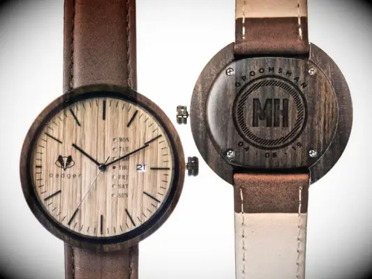 Engraved wooden watch groomsmen gift