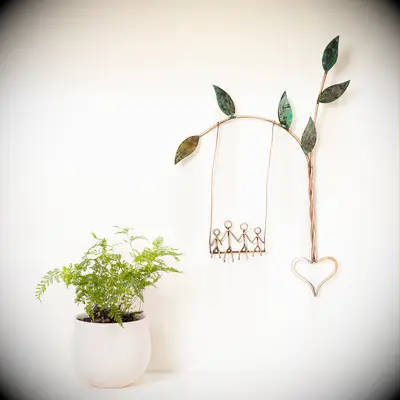 Copper love swing wall decor