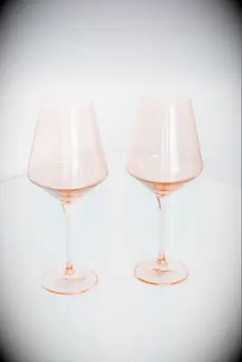 Coral colored wine glasses 35th anniversary gift idea
