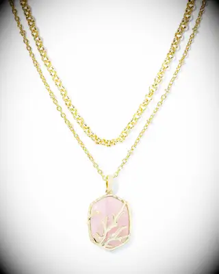 Coral-colored pendant 35th anniversary gift