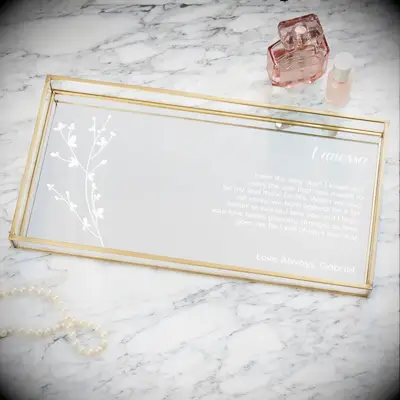 Customized vanity tray from Personalization Mall