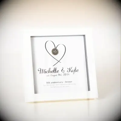 Bronze button art from Uncommon Goods