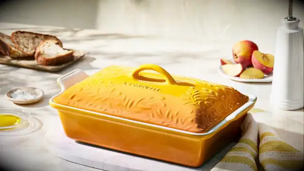 Yellow casserole dish from Le Creuset