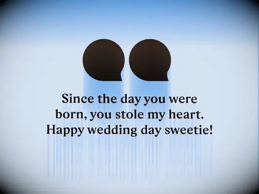 Heartfelt wedding day message