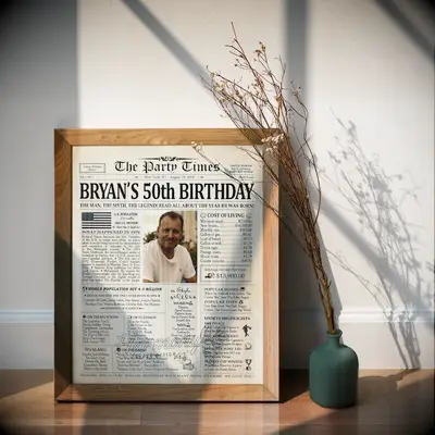 Personalized birthday print 50th birthday gift for husband