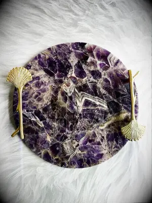 Amethyst serving tray for anniversary gift