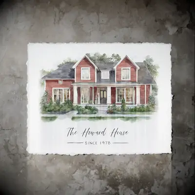 Custom home portrait for anniversary