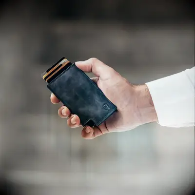 Smart leather wallet gift idea for 33rd anniversary. 