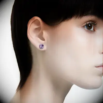 Amethyst-Inspired stud earrings