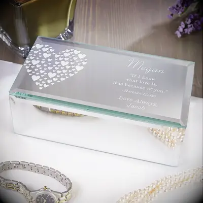 Personalized mirror jewelry box