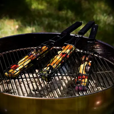 Kebob grilling baskets steel anniversary gift