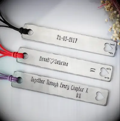 Steel custom bookmarks anniversary gift