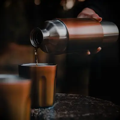 Steel and copper flask anniversary gift