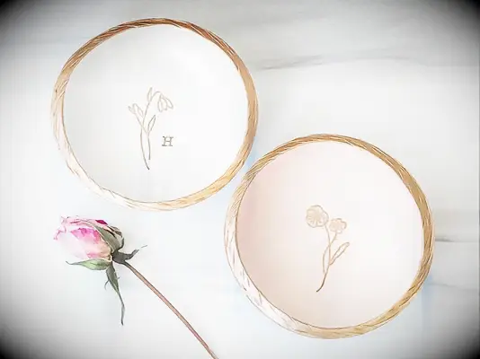 Personalized birth flower ring dish mother-of-the-groom gift