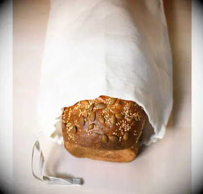 Rough Linen bread bag anniversary gift