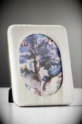 Linen photo frame anniversary gift