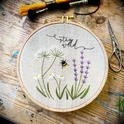 Linen embroidery kit anniversary gift