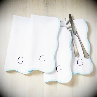 Embroidered initial napkins