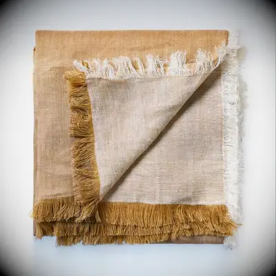 Linen bed blanket anniversary gift