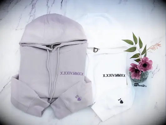 Custom embroidered sweatshirts long distance relationship gift