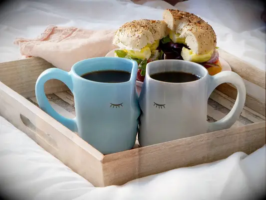 Ceramic kissing mugs long distance relationship gift