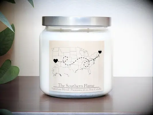 Keepsake scented candle long distance relationship gift