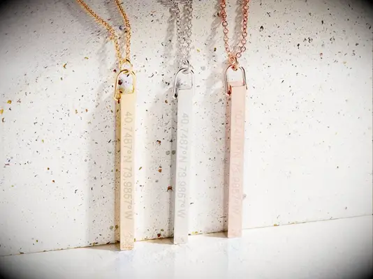 Custom coordinates necklace long distance relationship gift