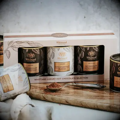 Set of three luxury hot chocolates as a new relationship gift