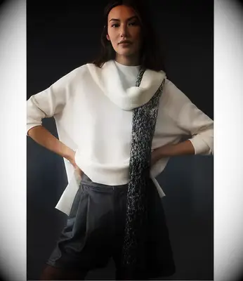 Black and white cozy scarf for all seasons
