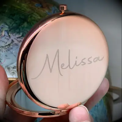 Engraved compact gift from mother to bride