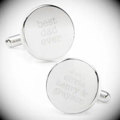 Best Dad Ever custom cuff links for father-of-the-groom gift