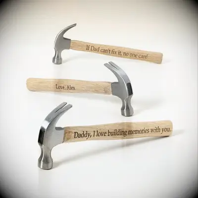 Personalized hammer gift idea for father of the groom.