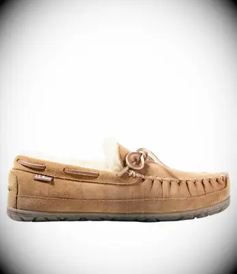 Fur-lined moccasin gift idea for father of the groom. 