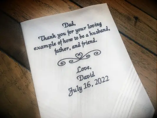 Custom embroidered handkerchief