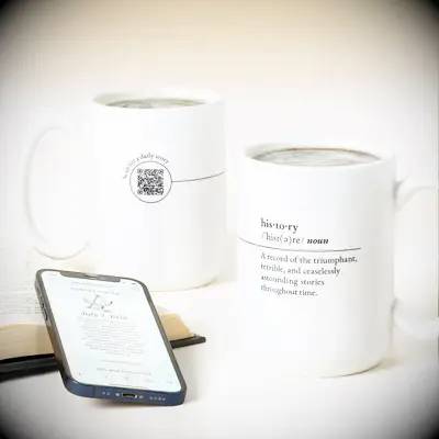 Interactive history mug gift for girlfriend