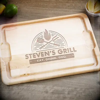 Personalized hardwood cutting board gift for girlfriend