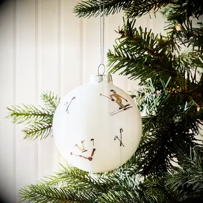 Glass ski ball ornament gift for girlfriend