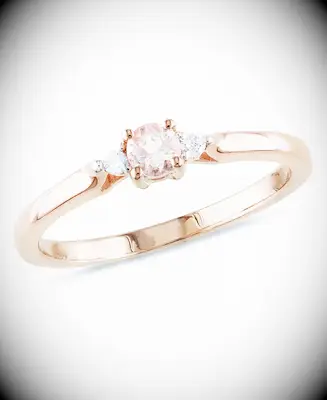 Rose-gold diamond and morganite ring