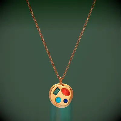 Matching birthstone couples necklaces