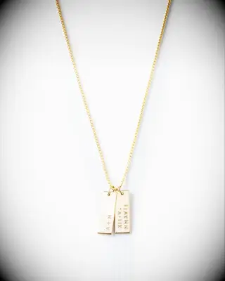 Customized bar tag matching couples necklaces