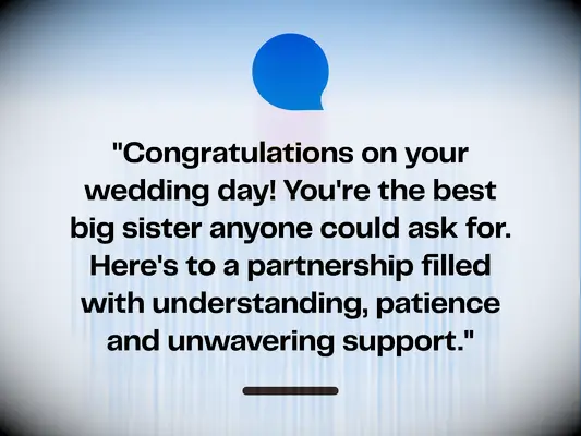 Sister wedding congratulations