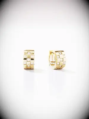 Sparkly huggie earrings engagement gift for sister