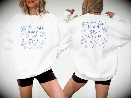 Personalized sweatshirt engagement gift for sister