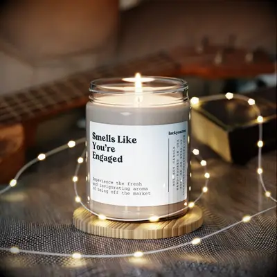 Celebratory candle engagement party gift for sister