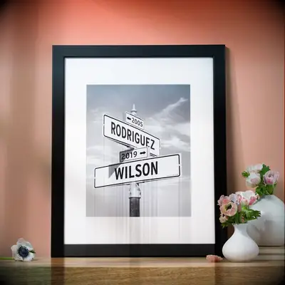 Personalized wall art engagement gift for sister