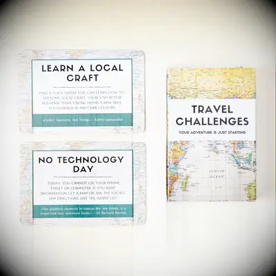 Deck of travel challenge cards experience gift for couples