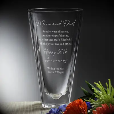 Engraved Crystal Vase