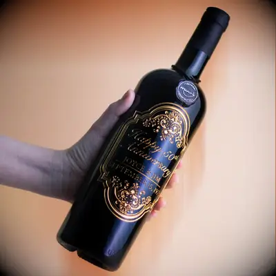 Engraved Bottle of Wine
