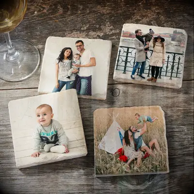 Personalized photo coasters holiday gifts for husband